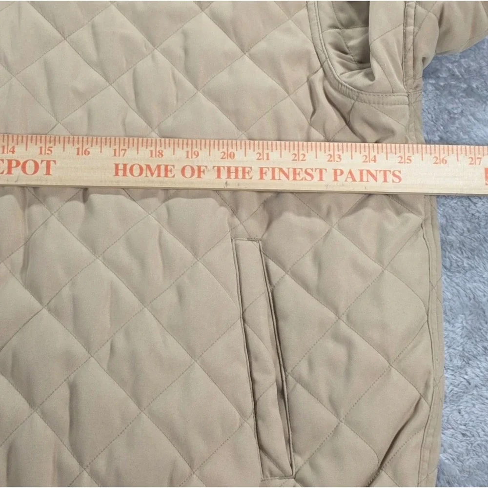 Polo Golf Ralph Lauren Quilted Bomber Jacket Tan XL Mens Houndstooth Lining